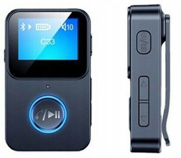 Bluetooth MP3 Odtwarzacz C33 ekran LCD, pilot, bezprzewodowe odtwarzanie, Niebieski