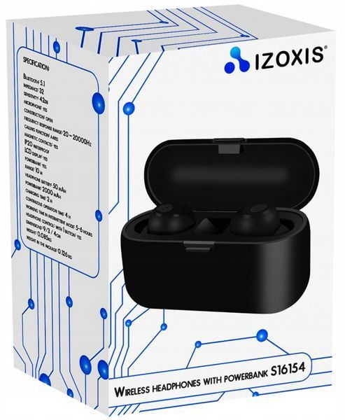 Słuchawki Bezprzewodowe Sportowe Bluetooth Dokanałowe z Etui Ładującym, Czarny