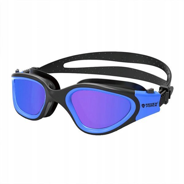 Okulary pływackie polaryzacyjne UV Anti-Fog szerokim polem widzenia 180&deg;, Niebieski