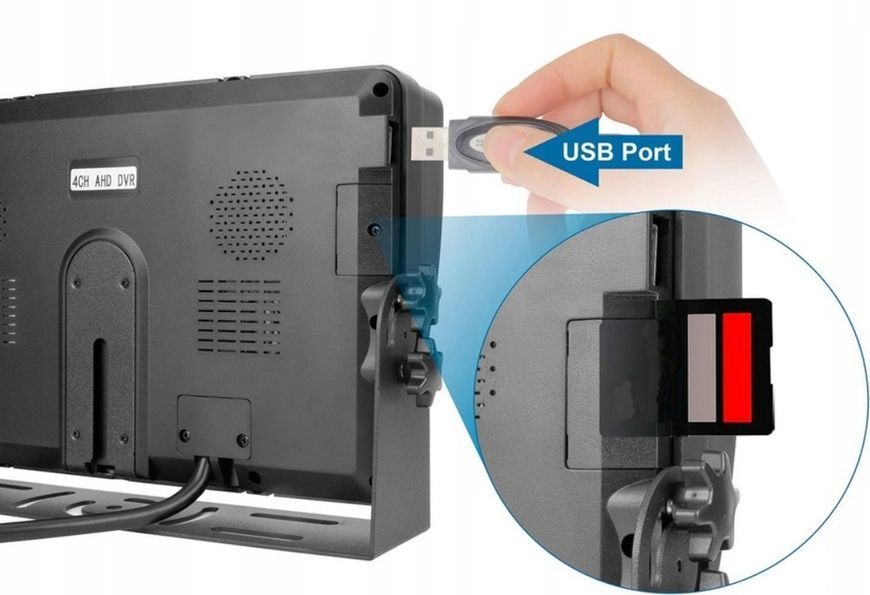 Kamera Cofania + Monitor 9&rdquo; IPS &ndash; Nagrywanie, Linia Parkowania, Tryb Nocny