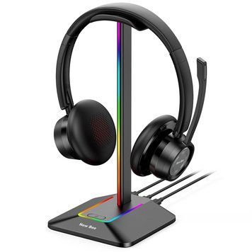 Stojak Z8 na Słuchawki Uchwyt czarny z podświetleniem RGB i portami USB