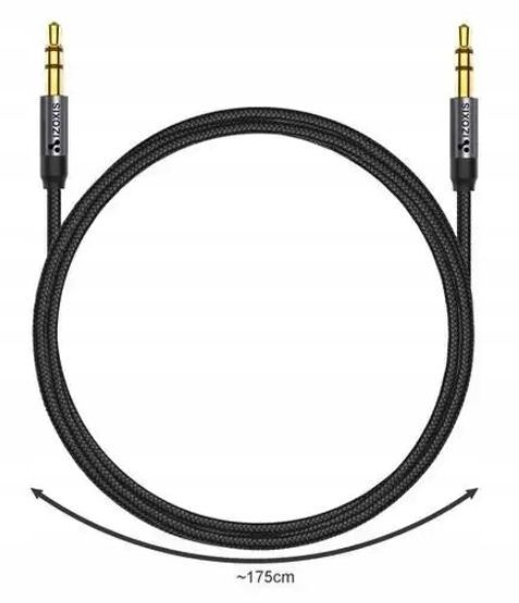 Kabel Jack 3,5 mm Mini AUX Stereo 1,75 m Oplot Gold Wzmocniony, Nieplączący