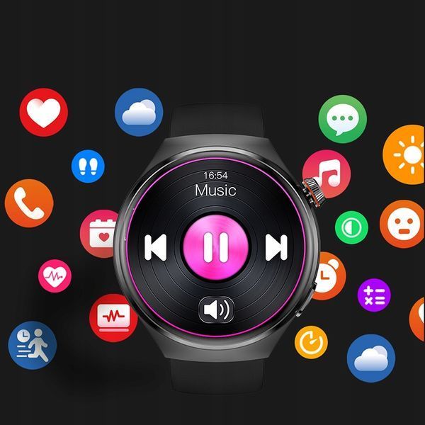 Smartwatch GT4 PRO &ndash; Monitor Zdrowia, Tętno, Saturacja, 1,55&rdquo; IPS, black