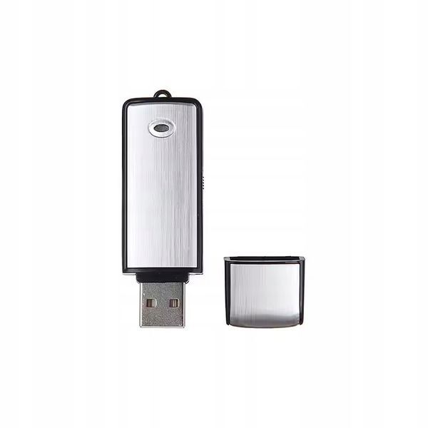 DYKTAFON SZPIEGOWSKI MINI PODSŁUCH W PENDRIVE 16GB DYSKRETNY DETEKCJA GŁOSU, Szary