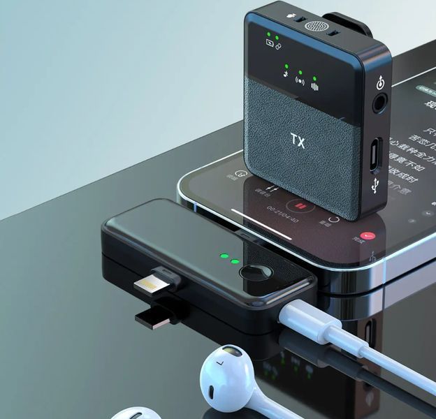 Mikrofon bezprzewodowy 2.4GHz USB-C Lightning redukcja szum&oacute;w
