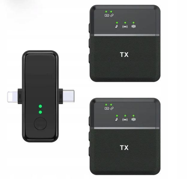 Mikrofon bezprzewodowy 2.4GHz USB-C Lightning redukcja szum&oacute;w