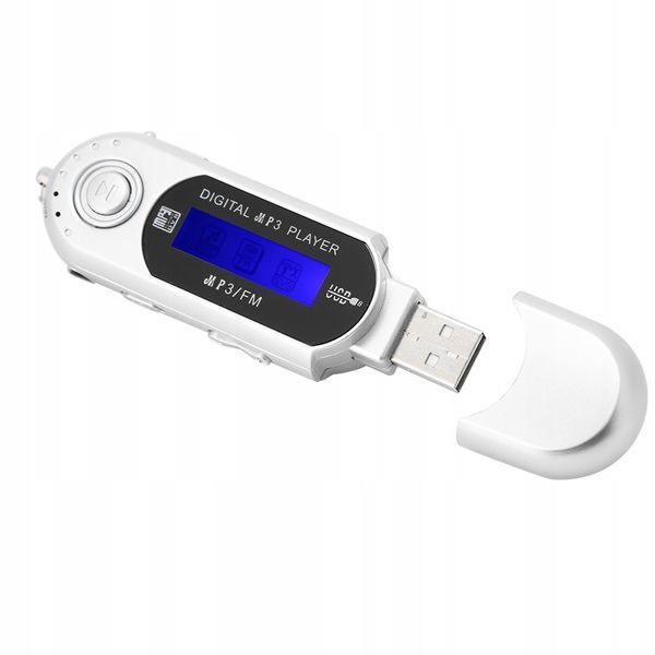 Przenośny Odtwarzacz MP3 z Radiem FM Ekran LCD USB MicroSD Srebrny, srebrny