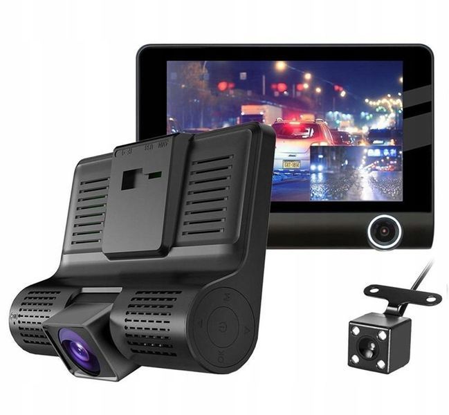 Wielofunkcyjny rejestrator jazdy Full HD &ndash; 3 kamery i wsparcie cofania
