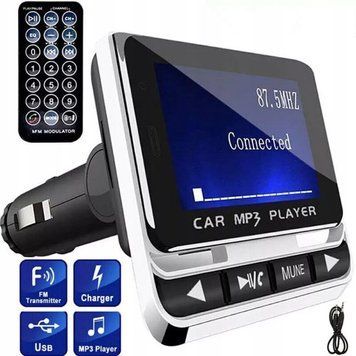 SAMOCHODOWY TRANSMITER MP3 FM12B BT Ładowarka USB Odbiornik radiowy LCD
