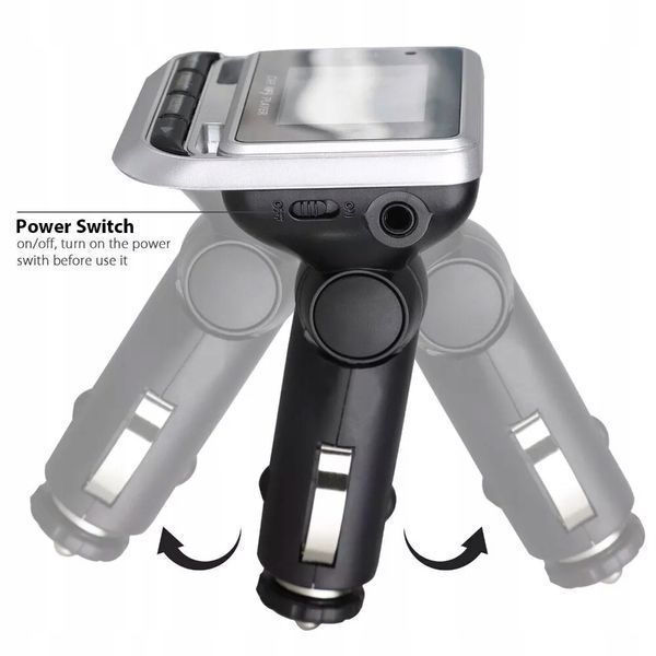 SAMOCHODOWY TRANSMITER MP3 FM12B BT Ładowarka USB Odbiornik radiowy LCD
