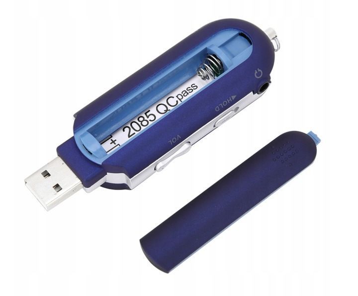 Odtwarzacz MP3 mini USB radio FM karta TF sportowy niebieski, Niebieski