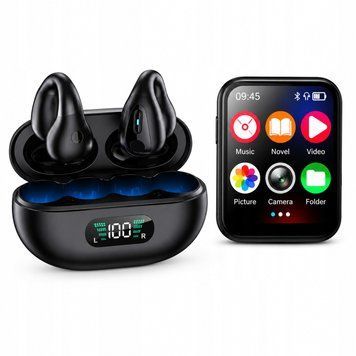 Komplet Multimedialny MP3 8GB Bluetooth + Sportowe Słuchawki TWS Powerbank, Czarny