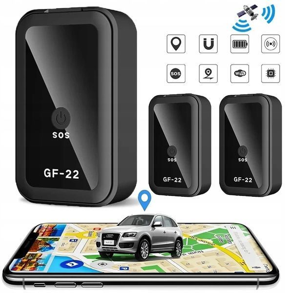 Mini lokalizator GPS GF22 magnes podsłuch SOS aplikacja czarny