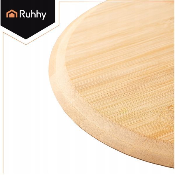 Kamień do Pizzy Ruhhy 38x36 cm z Łopatką Bambusową 2w1 Deska XXL Kordieryt