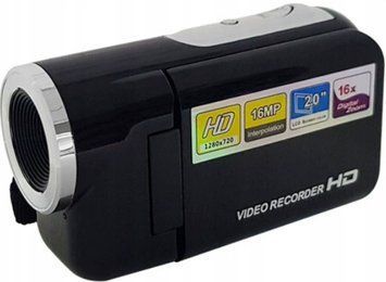 Cyfrowa kamera D90 16 MP ekran 2.0" zoom 4x nagrywanie HD obsługa kart SD, Czarny