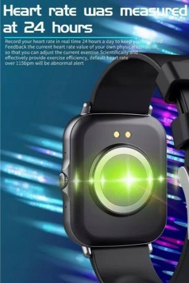 Smartwatch 1.69" Bluetooth 5.1 Temperatura Puls SpO2 IPS Czarny, Czarny