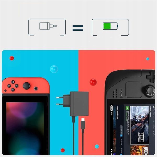 ŁADOWARKA SIECIOWA DO NINTENDO SWITCH OLED typu USB-C Przew&oacute;d zasilający
