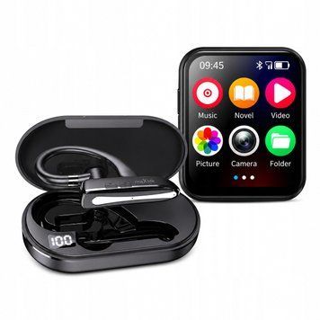 Multimedialny Odtwarzacz MP3 Bluetooth 8GB + Słuchawki TWS IPX4 Komplet, Czarny