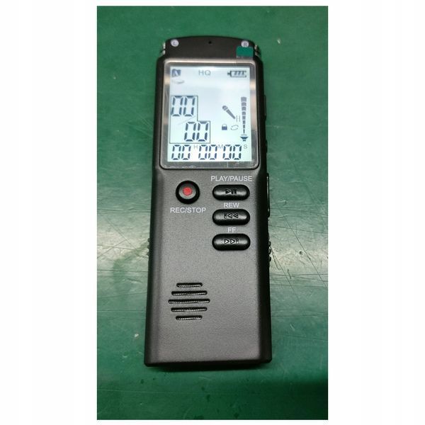 Profesjonalny Dyktafon 16GB Podsłuch z Dwoma Mikrofonami Audio MP3, Czarny