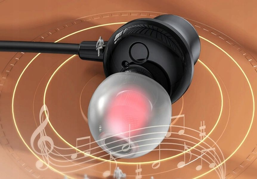 Słuchawki douszne Bluetooth 5.3 metalowa obudowa 500mAh LED 120h pracy, Szary