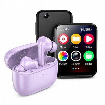 Komplet Odtwarzacz Multimedialny MP3 8GB Bluetooth + Słuchawki TWS 7h, Czarny