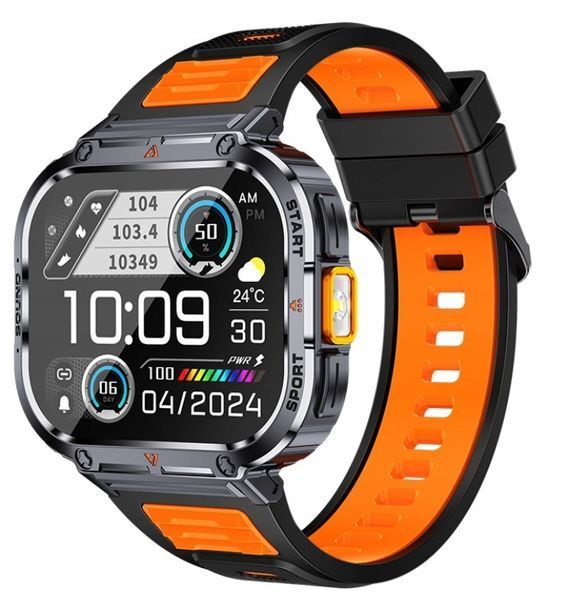 Smartwatch NX23 z dużym wyświetlaczem, funkcjami multisport i Bluetooth, Czarny