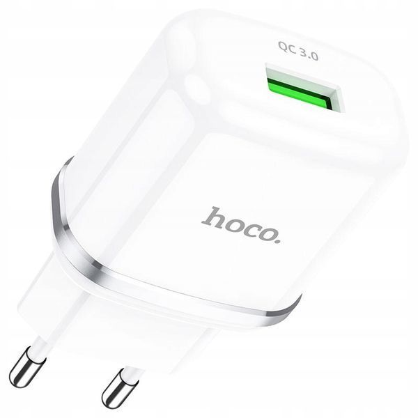 HOCO ładowarka sieciowa USB A kabel USB A do Micro USB QC3.0 3A 18W N3, Biały