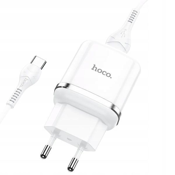 HOCO ładowarka sieciowa USB A kabel USB A do Micro USB QC3.0 3A 18W N3, Biały