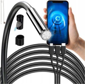 KAMERA INSPEKCYJNA ENDOSKOP DO TELEFONU 2M WIFI USB ENDOSKOPOWA ANDROID IOS