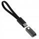 Kabel Ładowarka Brelok Smycz do Danych USB-C - USB-A Szybkie Ładowanie, Czarny