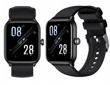 Smartwatch Motive 6 Pro rozmowy tryby sportowe tętno kroki pogoda, Czarny