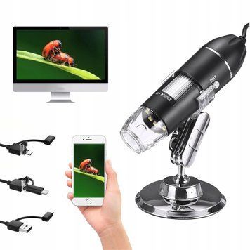 MIKROSKOP CYFROWY PRZENOŚNY 50x-1600x OŚWIETLENIE LED