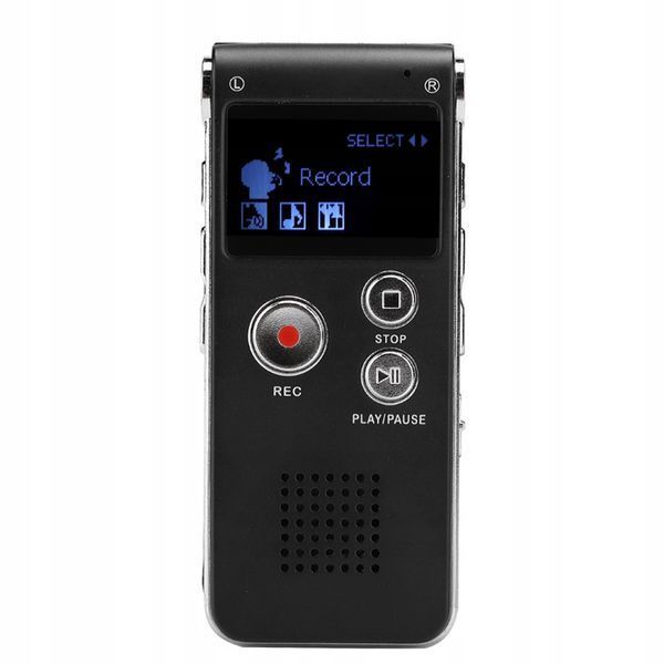 Dyktafon cyfrowy SK-012 16GB z długim nagrywaniem i odtwarzaczem MP3, Czarny