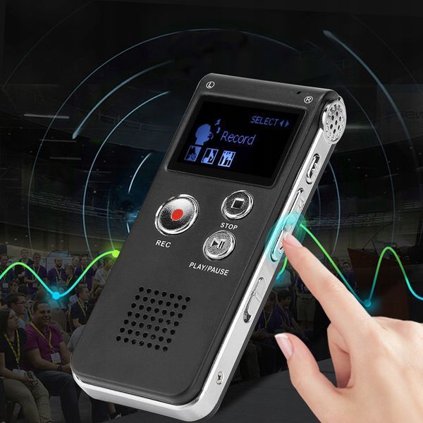 Dyktafon cyfrowy SK-012 16GB z długim nagrywaniem i odtwarzaczem MP3, Czarny
