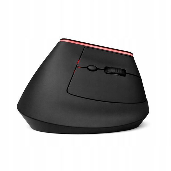 Ergonomiczna mysz wertykalna bezprzewodowa Bluetooth RGB USB-C 1600 DPI, Czarny