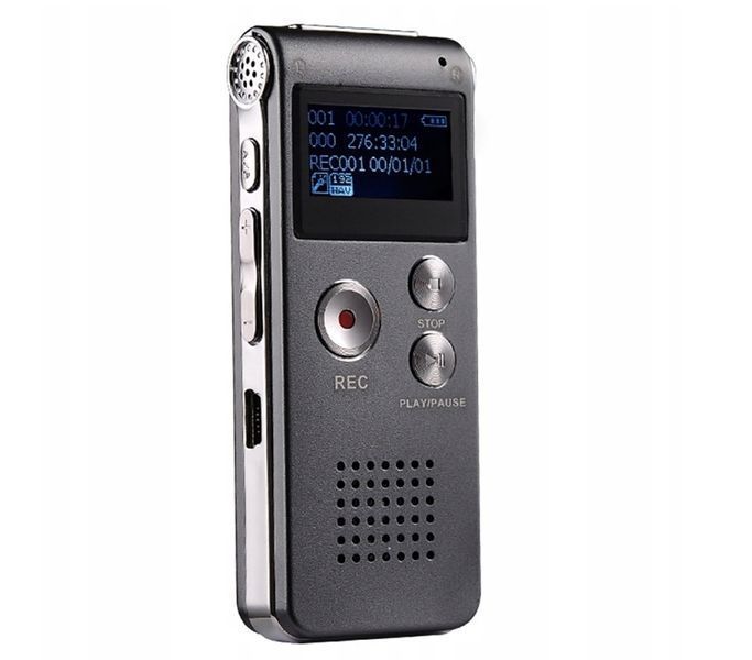 Dyktafon cyfrowy SK-012 16GB z długim nagrywaniem i odtwarzaczem MP3, Czarny