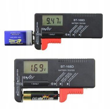 Cyfrowy tester baterii uniwersalny LCD AA AAA CR9V bez zasilania kompaktowy