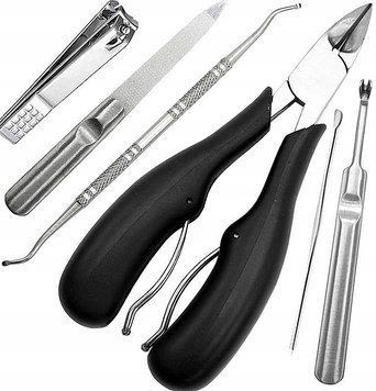 Profesjonalny zestaw do manicure i pedicure 8w1 ze stali nierdzewnej w etui