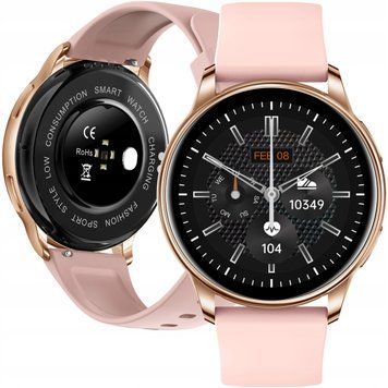 Smartwatch damski Y33 r&oacute;żowy &ndash; zegarek Bluetooth do Android i iOS, IP67, R&oacute;żowy