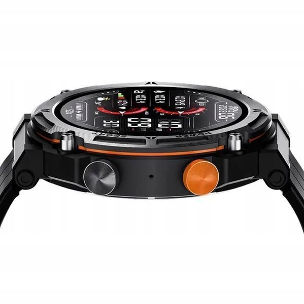 Smartwatch męski CP21 z rozmowami Bluetooth, pulsometrem i ciśnieniomierzem, Czarny