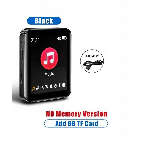 Odtwarzacz MP4 Benjie X1 | Bluetooth | 64GB | Ekran Dotykowy | HiFi, Czarny