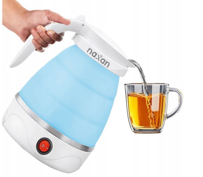 MAŁY CZAJNIK TURYSTYCZNY ELEKTRYCZNY SKŁADANY SILIKONOWY PODR&Oacute;ŻNY 600ML
