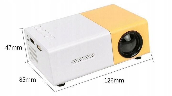 Przenośne Kino Domowe MINI Projektor Rzutnik LED FULL HD USB, Biały