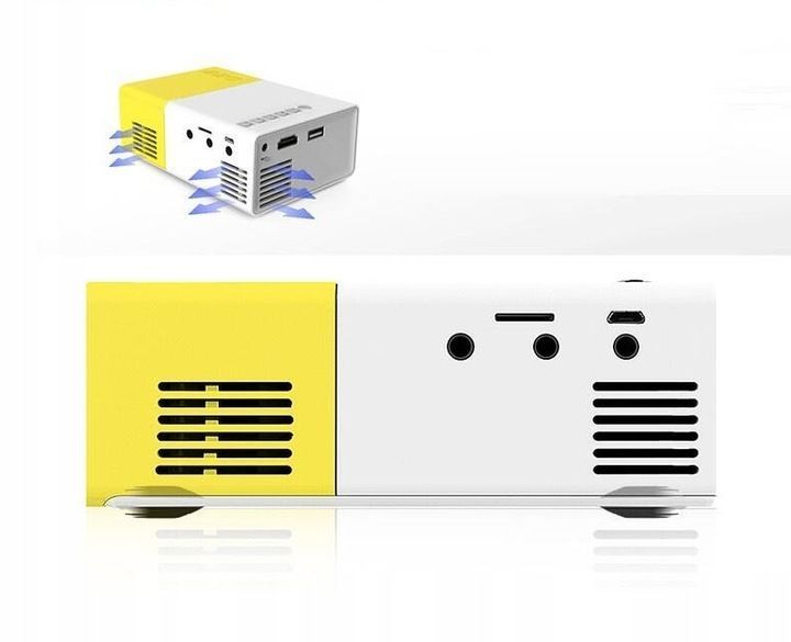 Przenośne Kino Domowe MINI Projektor Rzutnik LED FULL HD USB, Biały