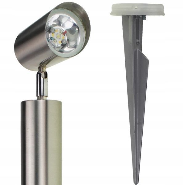 Zewnętrzna lampa LED solarna 12V IP44 z czujnikiem ruchu stal nierdzewna, srebrny