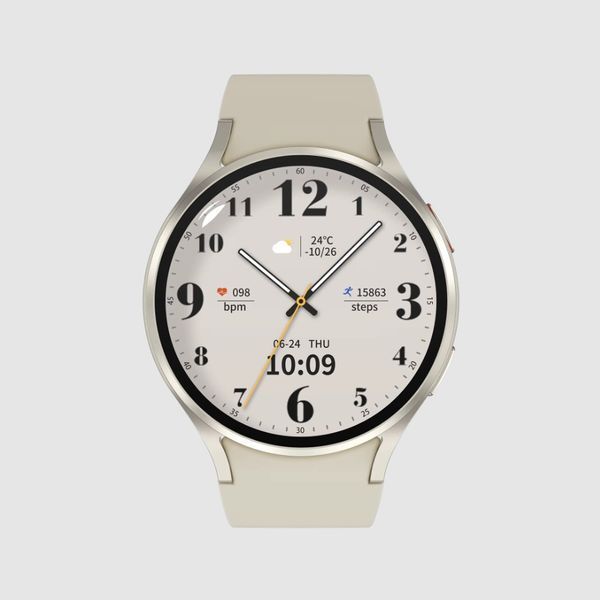 Smartwatch 1.39" 360x360 Bluetooth Puls Krokomierz Asystent, Biały