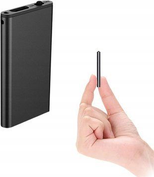 Mini dyktafon Q1 cyfrowy 16GB, 192h aktywacja głosem, Czarny