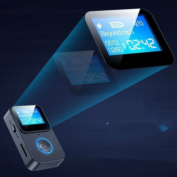 Komplet Bluetooth audio C33 LCD + słuchawki TWS gaming 65ms, Niebieski
