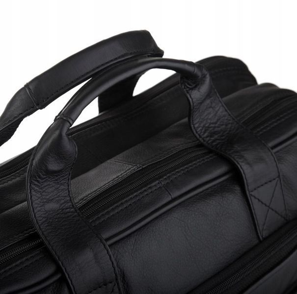BETLEWSKI Torba Męska Biznesowa ze Sk&oacute;ry Naturalnej &ndash; Na Laptopa, Czarna, Czarny