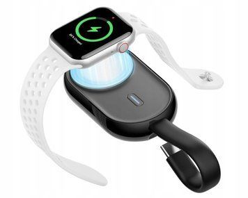 Powerbank czarny 1200 mAh VEGER kompatybilny z Apple Watch do zegarka, Czarny